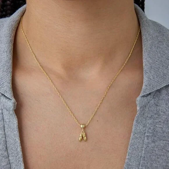 Neiman Marcus 14K Gold Plated Ballet Necklace - Picture 2 of 3